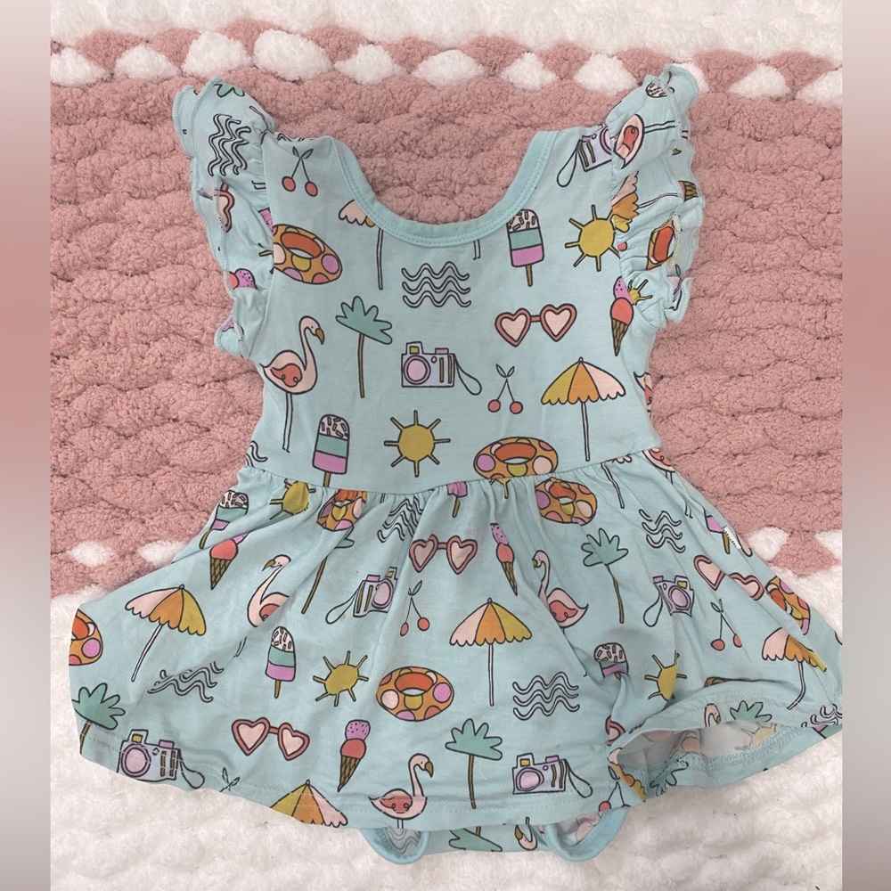 Little Sleepies Pool Party Dress with Bodysuit 3-6 months